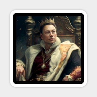 musk as a king with money Magnet