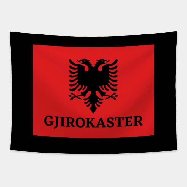 Gjirokaster City Albanian Flag Tapestry by aybe7elf