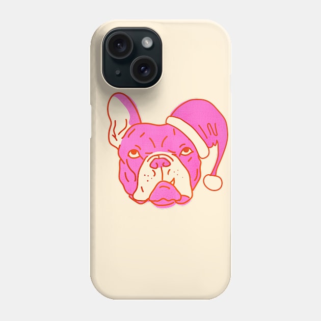 Pink Santa Dog Phone Case by showmemars