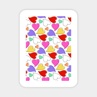 Floating Conversational-Inspired Hearts Pattern Magnet