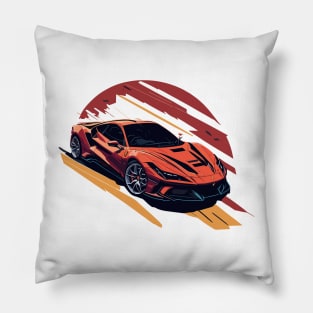 Ferrari F8 Tributo Vintage Car Pillow