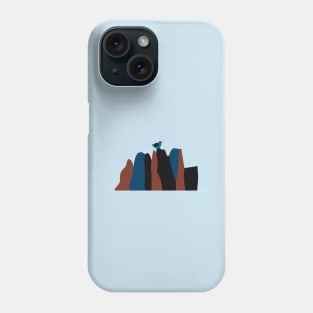 Mountain Bird on Rocks Phone Case