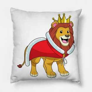 Lion as King with Crown & Cape Pillow