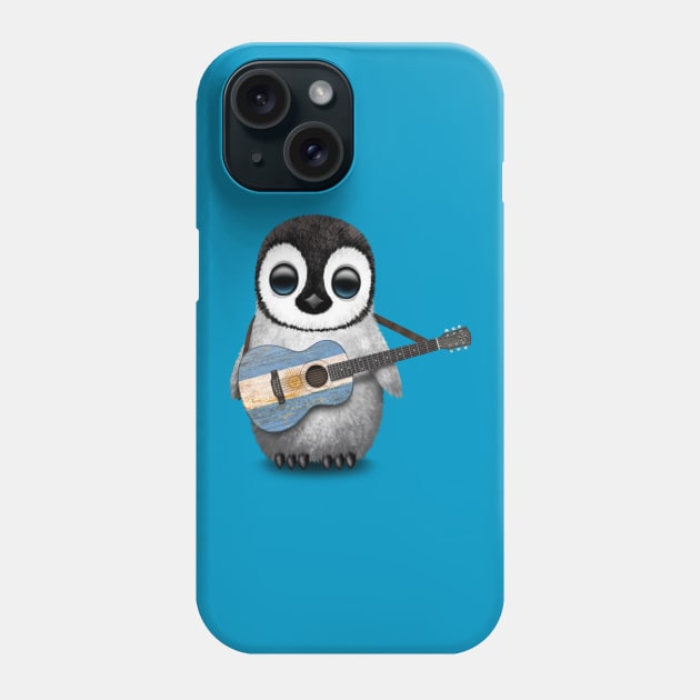 Baby Penguin Playing Argentine Flag Guitar Phone Case by jeffbartels