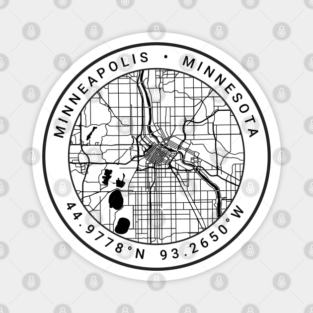 Minneapolis Map Magnet by Ryan-Cox