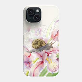 Orchid Snail Phone Case