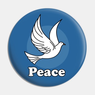 White Dove Peace Symbol Pin