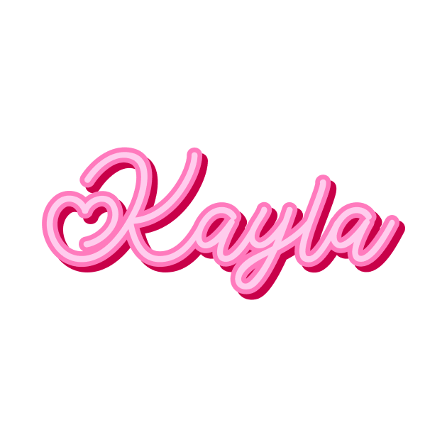 Kayla name pink heart by maoudraw