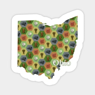 Ohio State Map Board Games Magnet