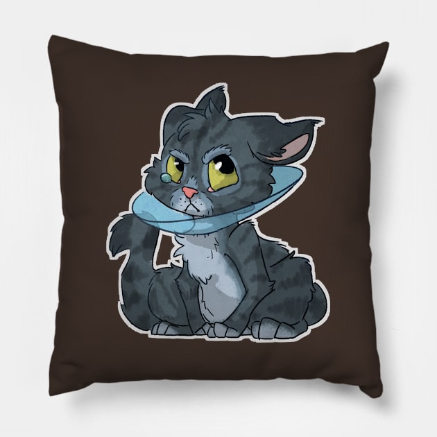 Cat in cone Pillow by KowTownArt