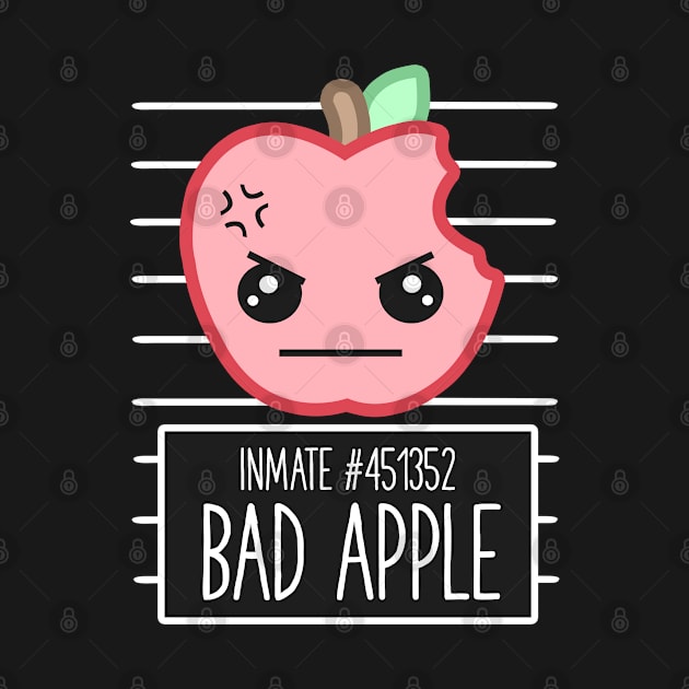 Cute Funny Bad Apple Mugshot Bad Attitude Pun by MintedFresh