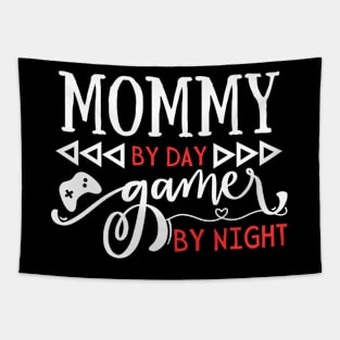 Funny Mom Gift Idea Mommy by day gamer by night Tapestry