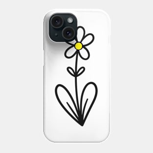 Cute White Flower with Love Phone Case