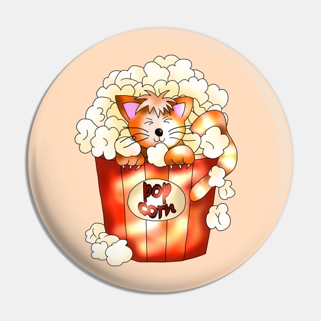 cute ginger cat in a popcorn pot on a plain background Pin by cuisinecat