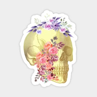 Floral Skull Anatomy Magnet