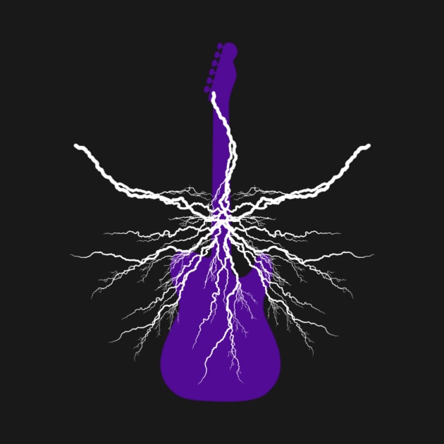 Purple Electric Lightning Guitar by Celtic Morrigan