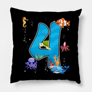 4th birthday aquarium Pillow