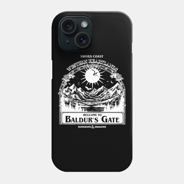 Welcome to Baldur's gate Black and White V2 Phone Case by bianca alea