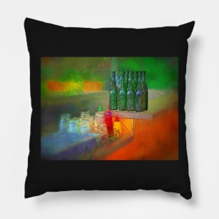 7 green bottles Pillow