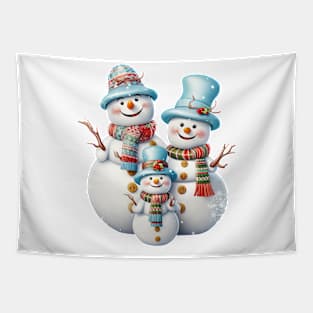 3D Snowmen #1 Tapestry