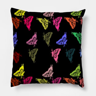 Colorful Butterfly Line Art Pillow