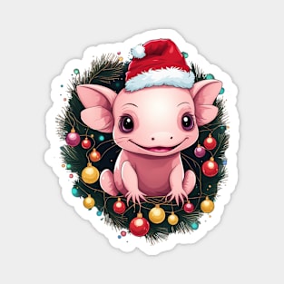 Christmas  axolotl, cute axolotl, funny xmas axolotl design Magnet