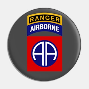 82nd Airborne Ranger Tab - Side of Chest Pin