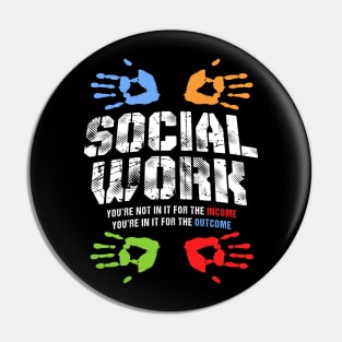 Social Worker Rainbow Hands Inspirational Pin