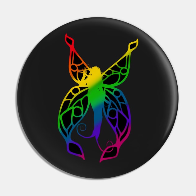 Fae Rainbow Silhouette 2 Pin by ChePanArt