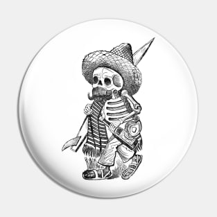 Boozy Mexican Skeleton Surfer Pin