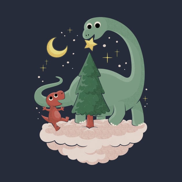 Dinosaur Christmas Tree Star by dumbshirts