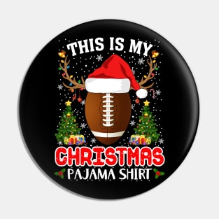 Christmas Pajama Santa Reindeer Football Pin