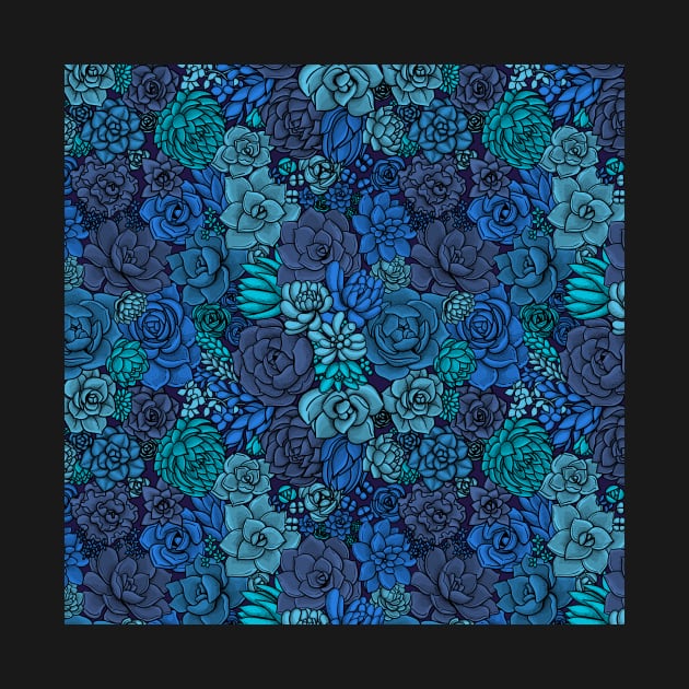 Succulent garden in blue by katerinamk