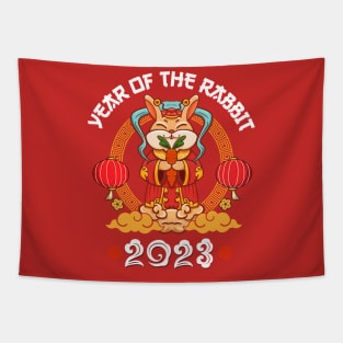 Yin Yan Dabbing Rabbit Chinese New Year 2023 Men Women Kid Tapestry