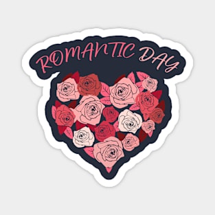 Romantic day of pink flowers Magnet