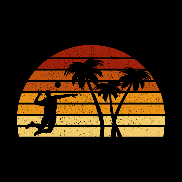 Vintage Sunset Volleyball Gift For Volleyball Players by OceanRadar