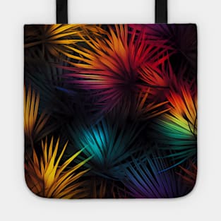 Rainbow Palm Leaves Tote