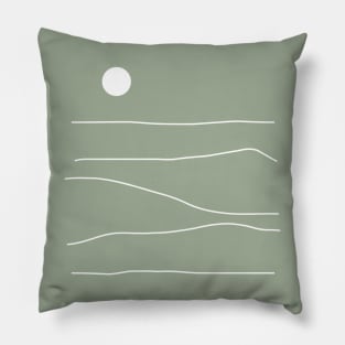 Moon and Ocean Waves Pillow