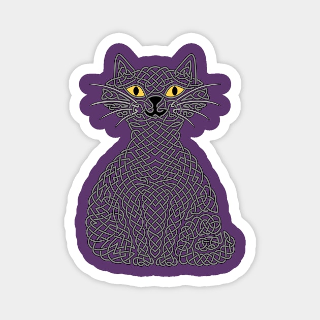 Knotty Cat - grey and black Magnet by Hippopottermiss