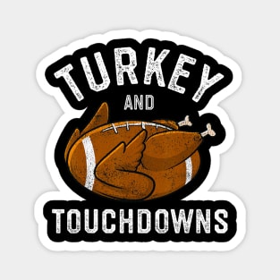 Touchdowns Football Men Boys Thanksgiving Turkey Magnet