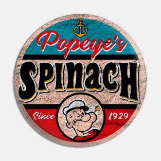 Popeye's Spinach Label Pin