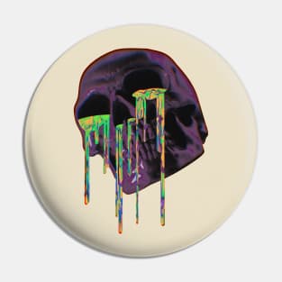 Drippy Skull Art Pin