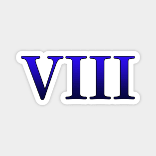 Blue Roman Numeral 8 VIII Magnet