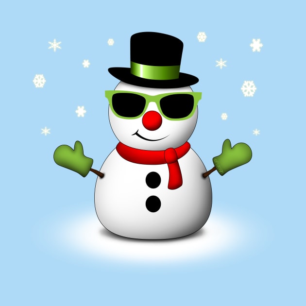 Cool Snowman with Shades and Adorable Smirk by PLdesign