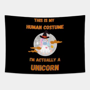 Halloween This Is My Human Costume I'm Actually A Unicorn Tapestry
