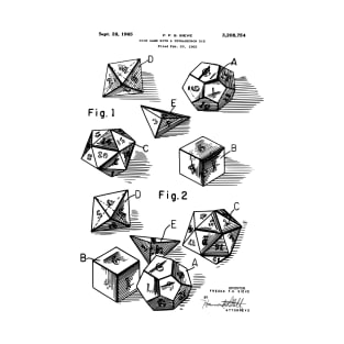 RPG Boardgame Dice Set Patent Prints T-Shirt