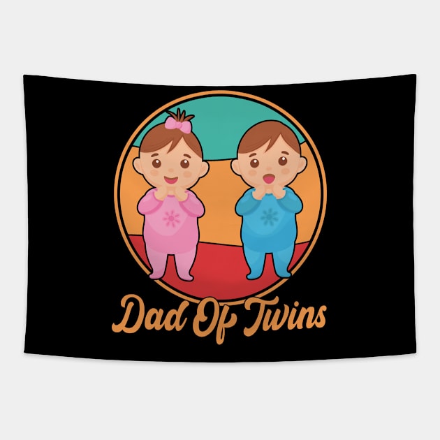 Dad Of Twins Classic Overachiever Fathers Day Twin Parents Tapestry by KB Badrawino