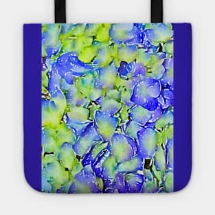 Blue Cape Cod hydrangea pattern Tote