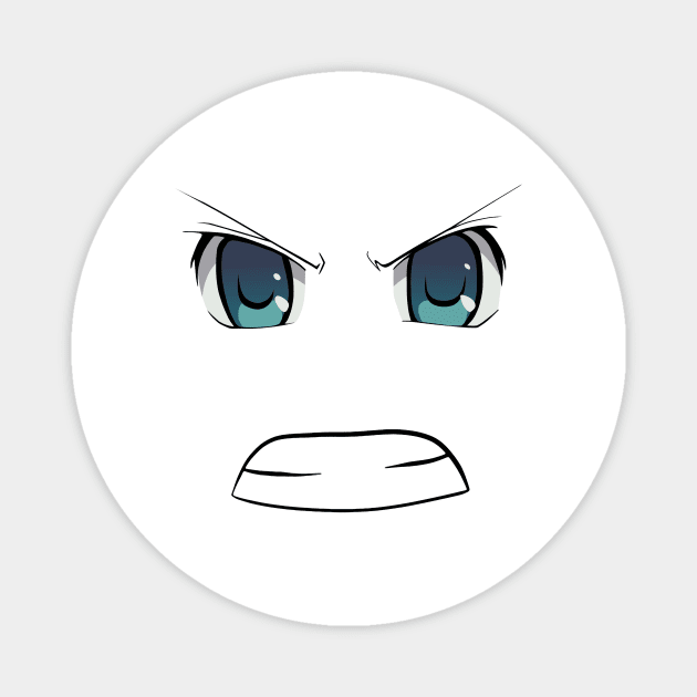 Angry Anime Face - Angry Face - Magnet