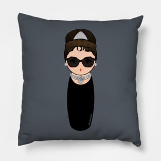 Kokeshi Audrey Hepburn in Breakfast at Tiffanys Pillow